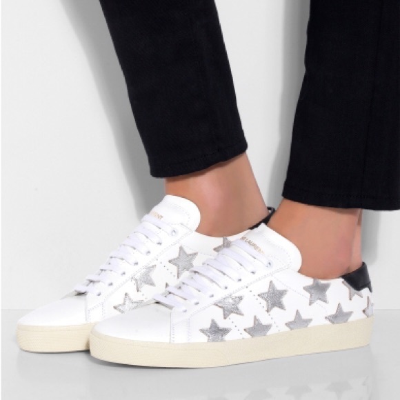 Saint Laurent Shoes - Saint Laurent Star Lace Up Sneaker